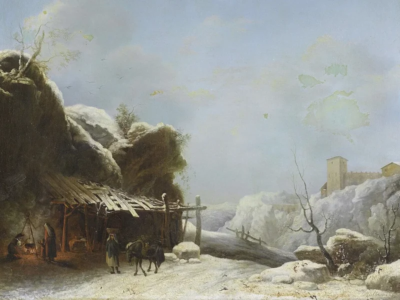 1790-Louis - Claude Malbranche - Un paesaggio invernale